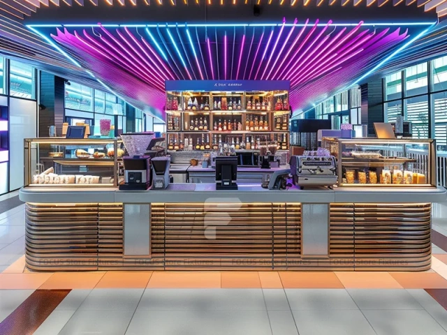 Neon Purple Beverage Island Counter
