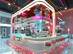 Neon Purple Beverage Island Counter