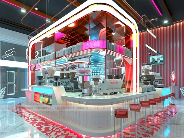 Neon Purple Beverage Island Counter