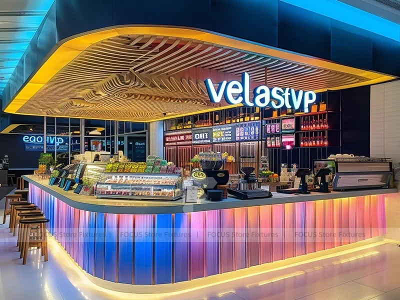 Neon Purple Beverage Island Counter