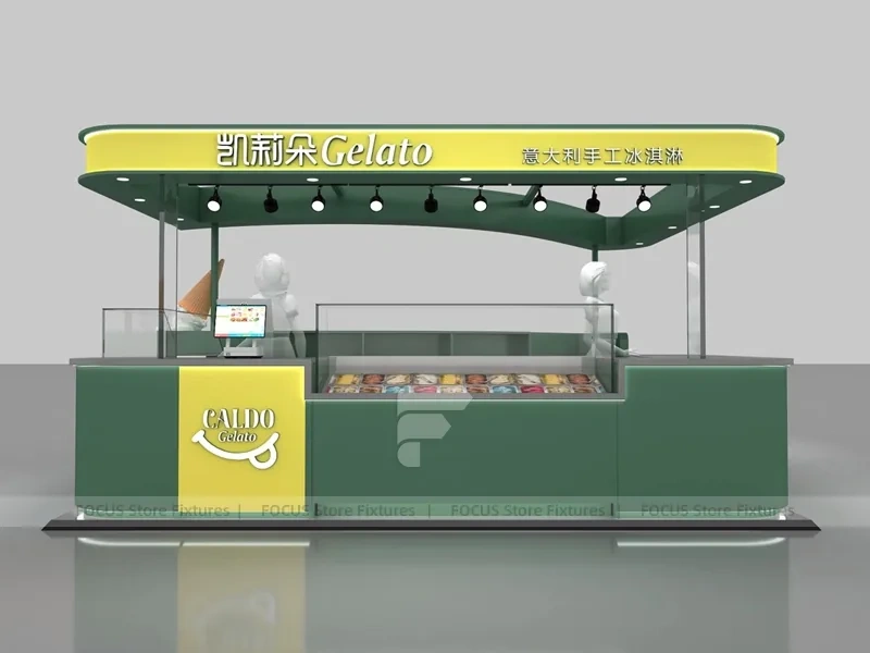 Orange Milk Tea Coffee Kiosk Counter