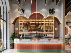 Pastel Arch Dessert Beverage Back Bar