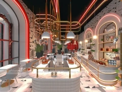 Pastel Arch Dessert Beverage Back Bar