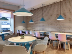 Pastel Beverage Cafe Booth Seating Layout