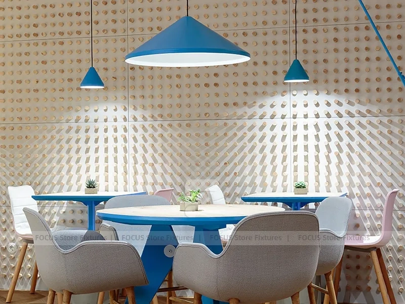 Pastel Beverage Cafe Booth Seating Layout