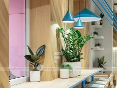 Pastel Beverage Cafe Booth Seating Layout