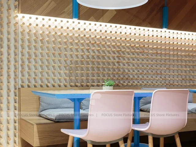 Pastel Beverage Cafe Booth Seating Layout