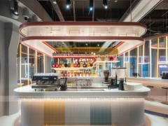 Pastel U Shape Beverage Island Counter