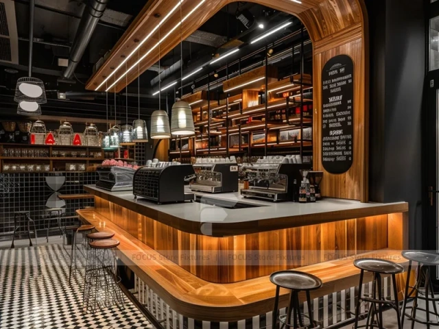 Pink Arch Beverage Bar Counter Layout