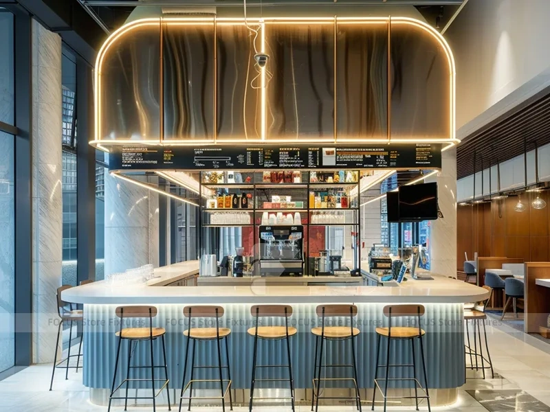 Pink Arch Beverage Bar Counter Layout