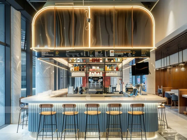 Pink Arch Beverage Bar Counter Layout