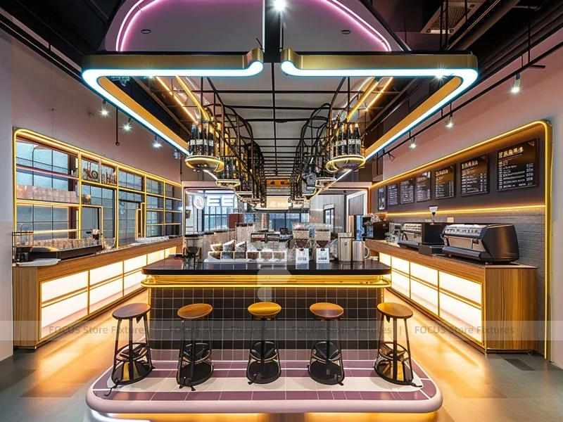 Pink Arch Beverage Bar Counter Layout