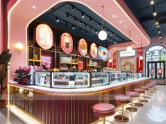 Pink Arch Dessert Beverage Corner Counter