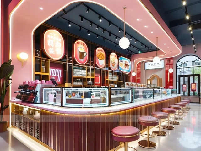 Pink Arch Dessert Beverage Corner Counter