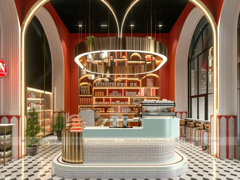 Pink Arch Dessert Beverage Corner Counter