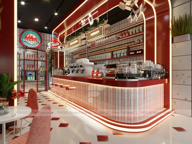 Pink Arch Dessert Cafe Counter Layout