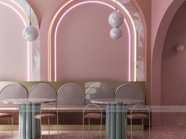 Pink Arch Dessert Cafe Seating Niche