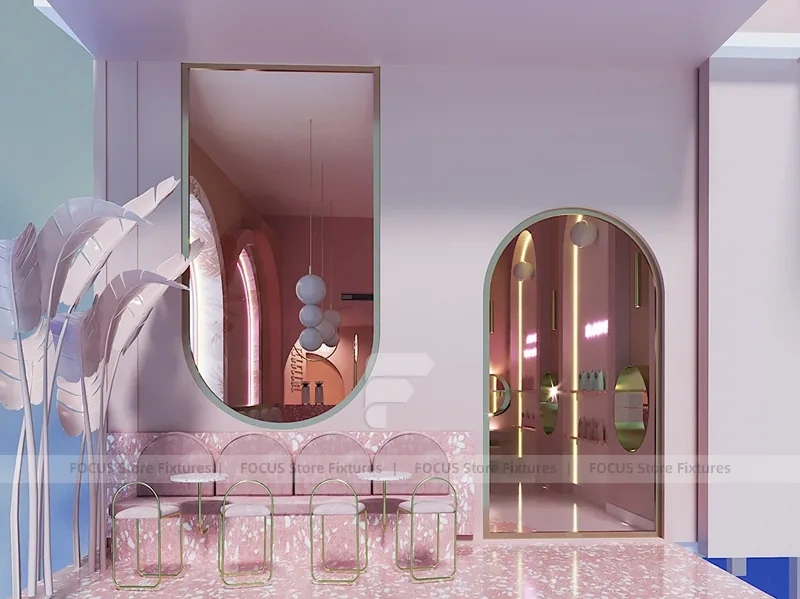 Pink Arch Dessert Cafe Seating Niche