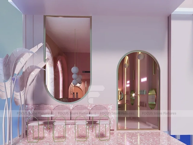 Pink Arch Dessert Cafe Seating Niche