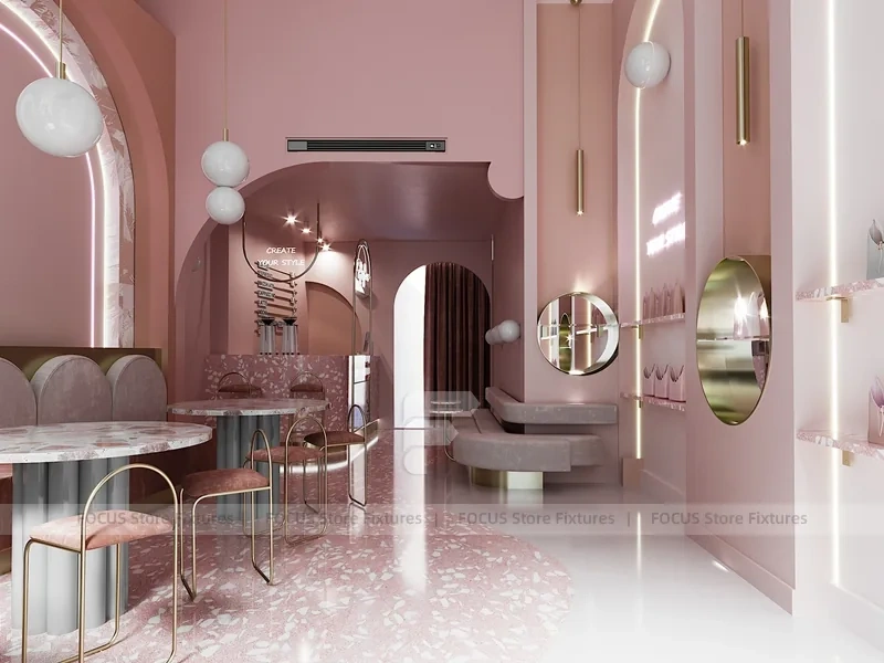 Pink Arch Dessert Cafe Seating Niche