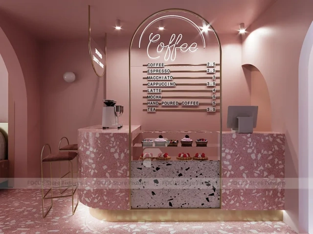 Pink Arch Dessert Cafe Seating Niche