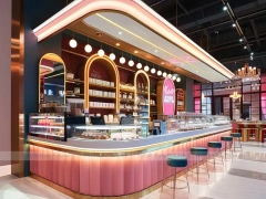 Pink Beverage Island Bar Counter