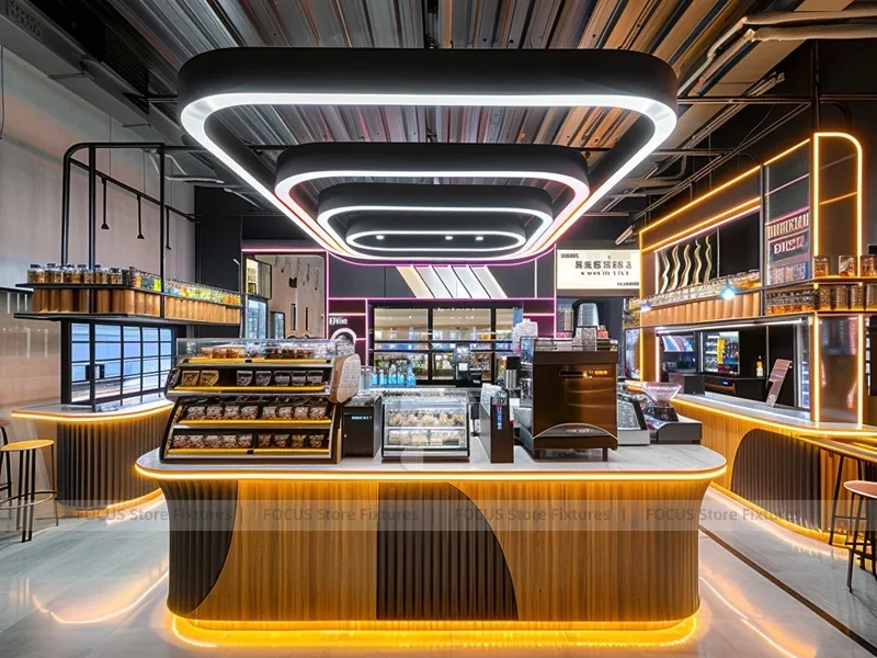 Pink Beverage Island Bar Counter