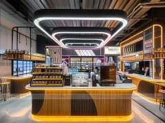 Pink Beverage Island Bar Counter