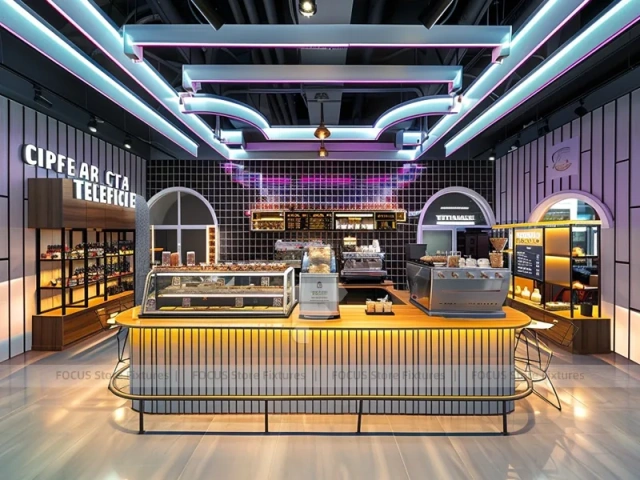 Pink Blue Arch Beverage Counter Layout