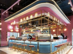 Pink Blue Beverage Island Kiosk