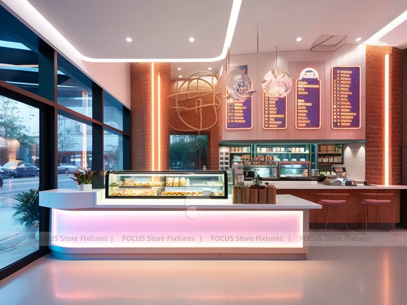 Pink Blue Dessert Beverage Front Counter