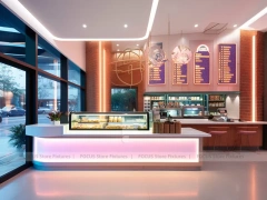 Pink Blue Dessert Beverage Front Counter
