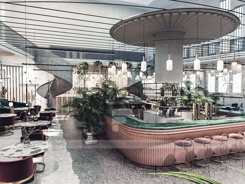 Pink Botanical Dessert Bar Island Layout