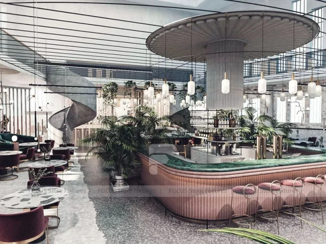 Pink Botanical Dessert Bar Island Layout