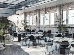 Pink Botanical Dessert Bar Island Layout