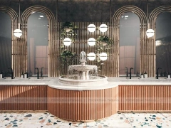 Pink Botanical Dessert Bar Island Layout