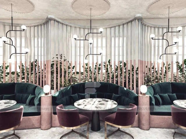 Pink Botanical Dessert Bar Island Layout