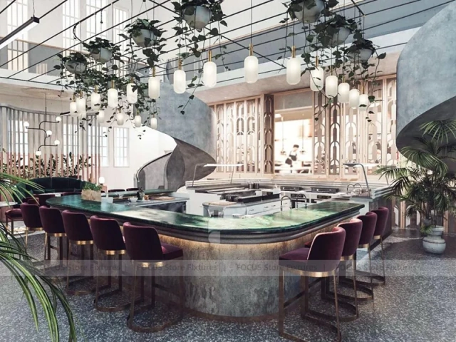 Pink Botanical Dessert Bar Island Layout