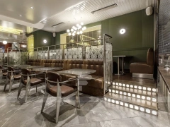 Pink Cream Beverage Booth Seating Layout