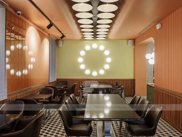 Pink Cream Beverage Booth Seating Layout