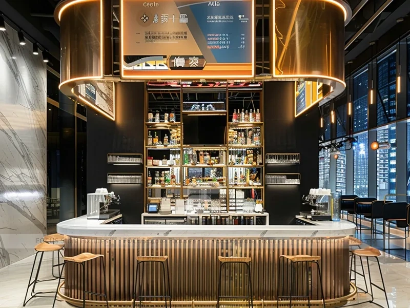 Pink Dessert Beverage Counter Layout