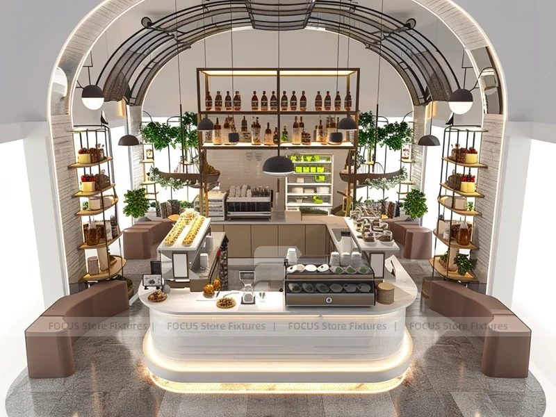 Pink Dessert Beverage Counter Layout