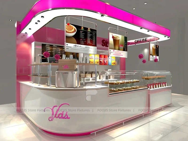 Pink Dessert Gelato Display Kiosk