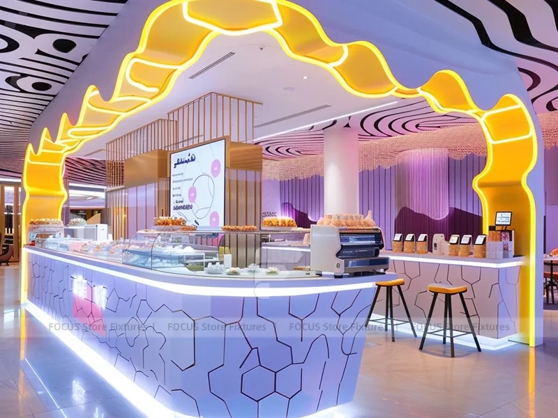 Pink Dessert Gelato Display Kiosk