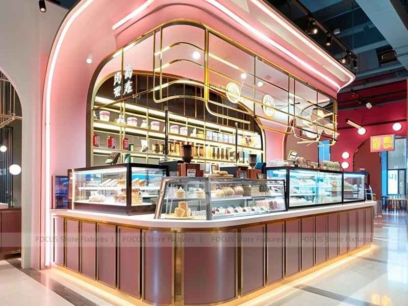 Pink Glass Dessert Beverage Kiosk