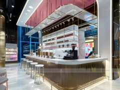Pink Glass Dessert Beverage Kiosk