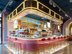 Pink Gold Beverage Island Bar Layout