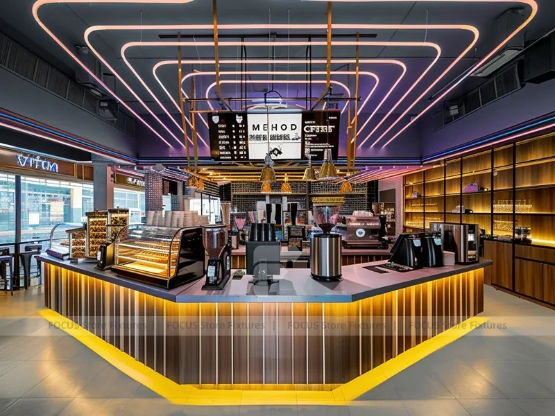 Pink Gold Beverage Island Bar Layout