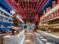 Pink Gold Beverage Island Bar Layout