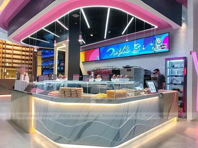 Pink Gold Beverage Island Bar Layout
